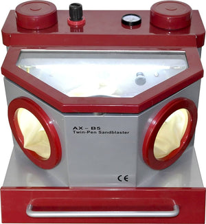 Dental Lab Fine Blasting Unit Sand Blaster 2 Pen 2 Tank with build-in Dust Drawer