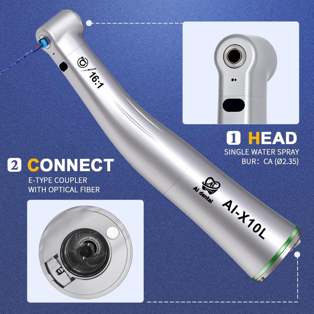 X Series Dental 1:1/1:5/4:1/10:1/16:1 Fiber Optic Low Speed Contra Angle Handpiece For Electric Micromotor Chair Equipment