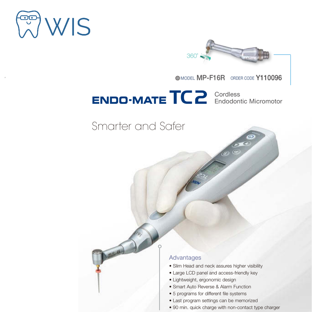 TC2 Dental wireless LED endo motor mini head 16:1 low speed handpiece Root Canal treatment reciprocating endomotor