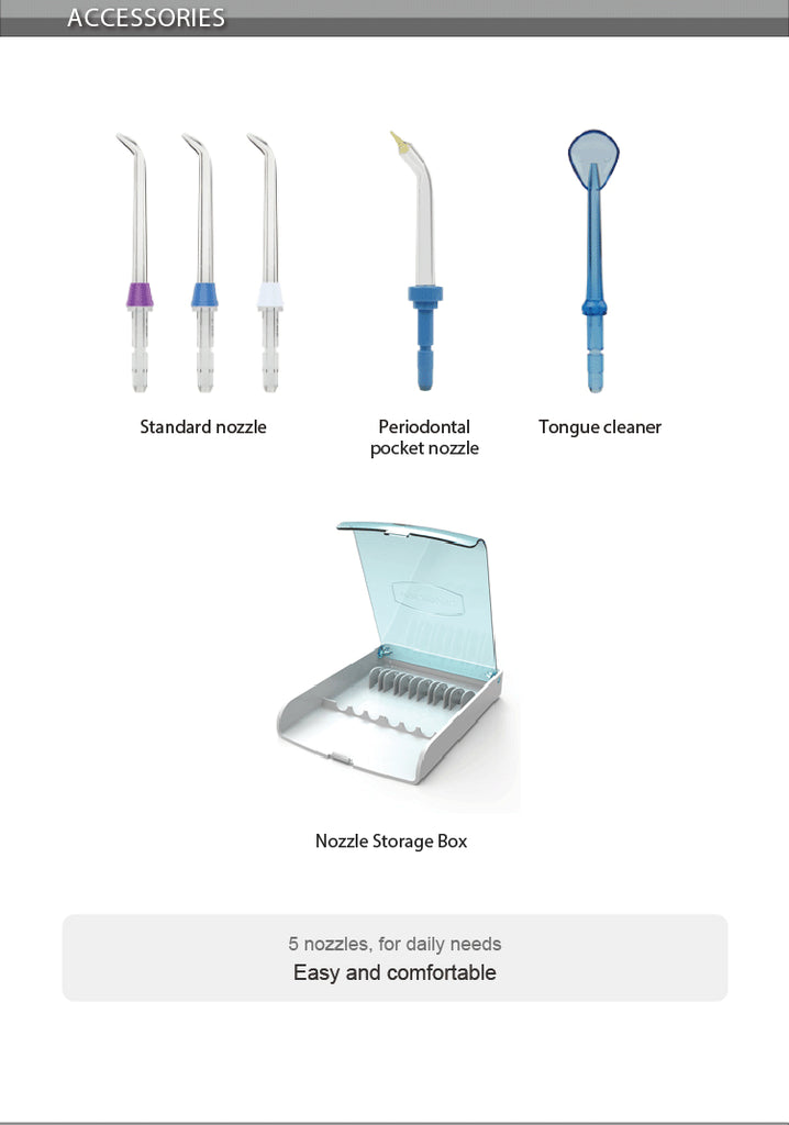 Waterpulse V600G / V600 Oral Irrigator Water Flosser Jet 5pcs Tips Dental Oral Hygiene Family Whitening Teeth Cleaner 700ml