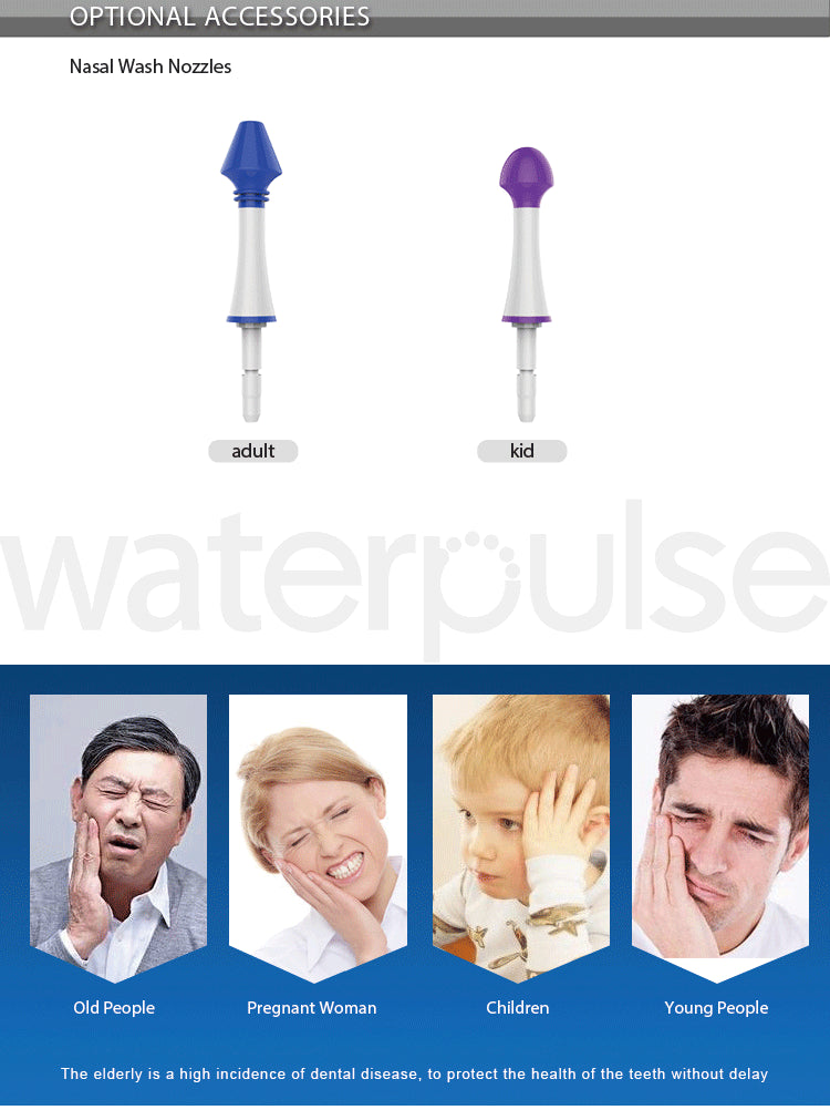 Waterpulse V600G / V600 Oral Irrigator Water Flosser Jet 5pcs Tips Dental Oral Hygiene Family Whitening Teeth Cleaner 700ml
