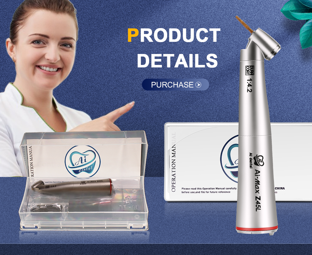 Z45L Contra Angle Handpiece 1:4.2 Increasing 45 Degree with Led Fiber Optic