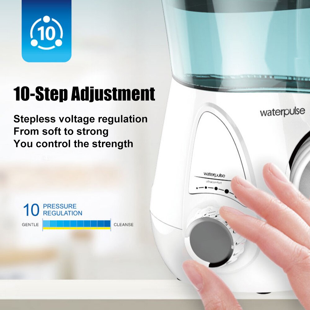 Waterpulse V600G / V600 Oral Irrigator Water Flosser Jet 5pcs Tips Dental Oral Hygiene Family Whitening Teeth Cleaner 700ml