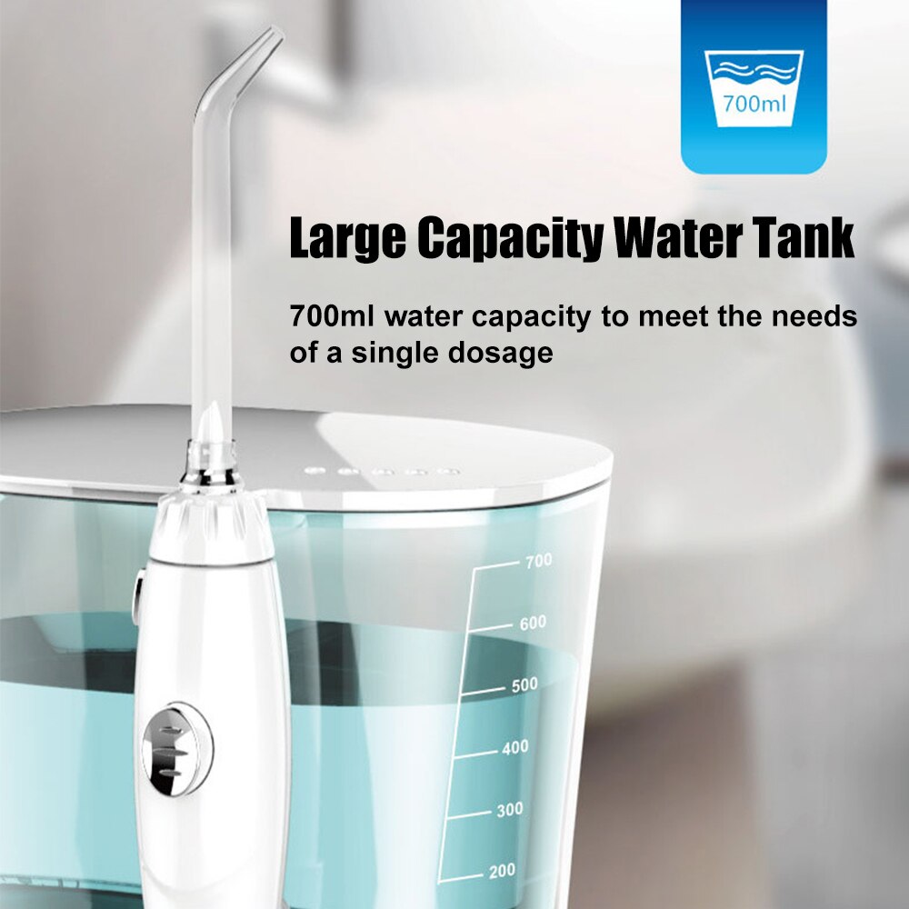 Waterpulse V600G / V600 Oral Irrigator Water Flosser Jet 5pcs Tips Dental Oral Hygiene Family Whitening Teeth Cleaner 700ml