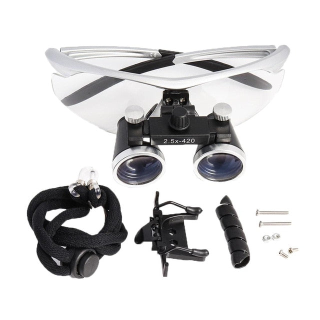 2.5/3.5X Binocular Loupe Magnifier 3W/5W Headlight Head Lamp 4 Colors