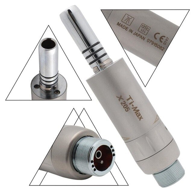 Ti-Max Style Dental Low Speed Handpiece Straight Nose Contra Angle Air Motor 2/4Holes X-SG65/X25/X205 Air Turbine