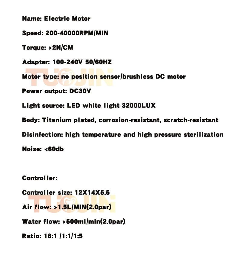 Dental Brushless Electric LED Micro Motor Internal Spray Compatible dentistry materials product
