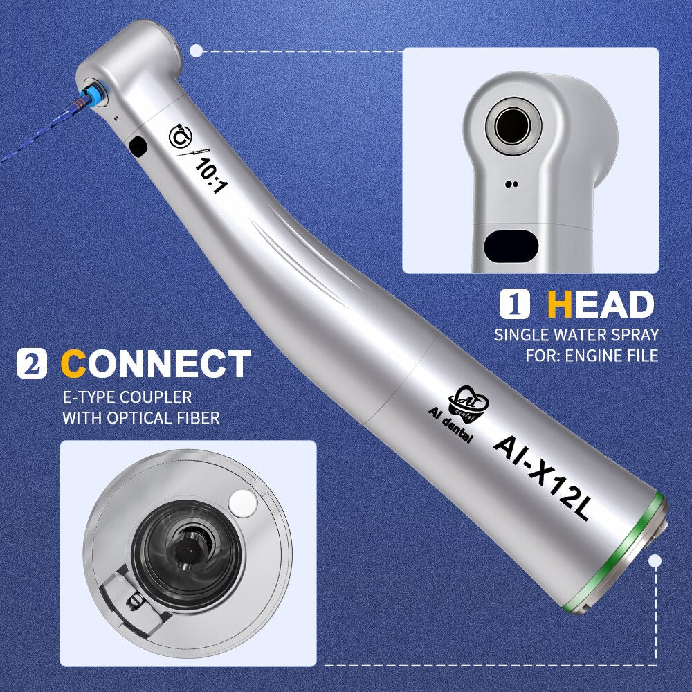 X Series Dental 1:1/1:5/4:1/10:1/16:1 Fiber Optic Low Speed Contra Angle Handpiece For Electric Micromotor Chair Equipment