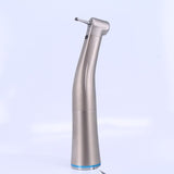 Dental Low Speed Handpiece 1:1 Contra Angle LED Fiber Optic Push Button Inner Channel Spray Blue Ring