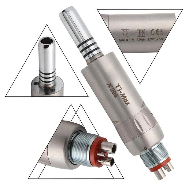 Ti-Max Style Dental Low Speed Handpiece Straight Nose Contra Angle Air Motor 2/4Holes X-SG65/X25/X205 Air Turbine