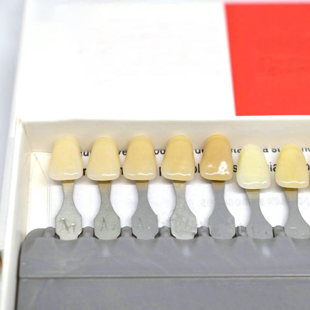 16 Colors Teeth Whitening set 3D Shade Guide Color Comparator Mirror Dentistry Cold Light Teeth White Bleaching Dental Plate