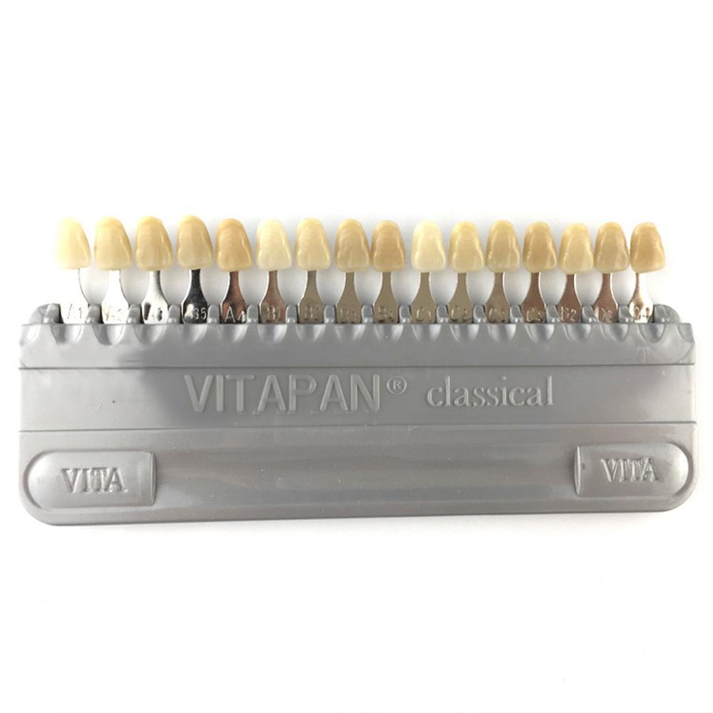 16 Colors Teeth Whitening set 3D Shade Guide Color Comparator Mirror Dentistry Cold Light Teeth White Bleaching Dental Plate