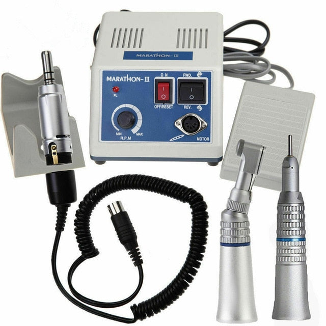 SEAYANG MARATHON 3 + Electric Motor Dental Lab E-TYPE micromotor polish hand piece with contra angle & straight handpiece